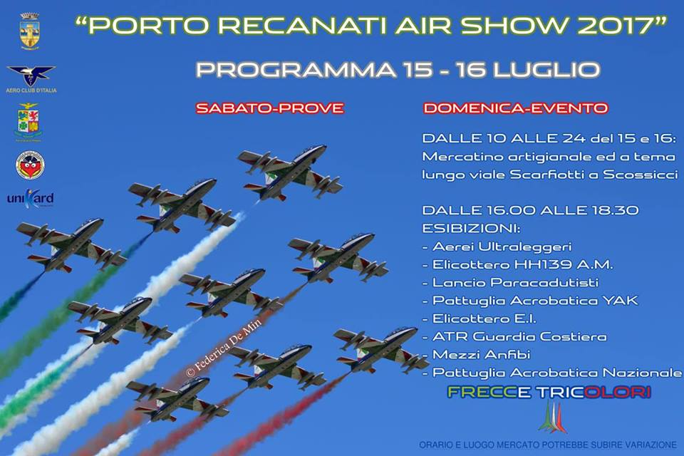 Porto Recanati Air Show, alle 18 le Frecce Tricolori sul cielo di ... - Il Cittadino di Recanati (Comunicati Stampa)