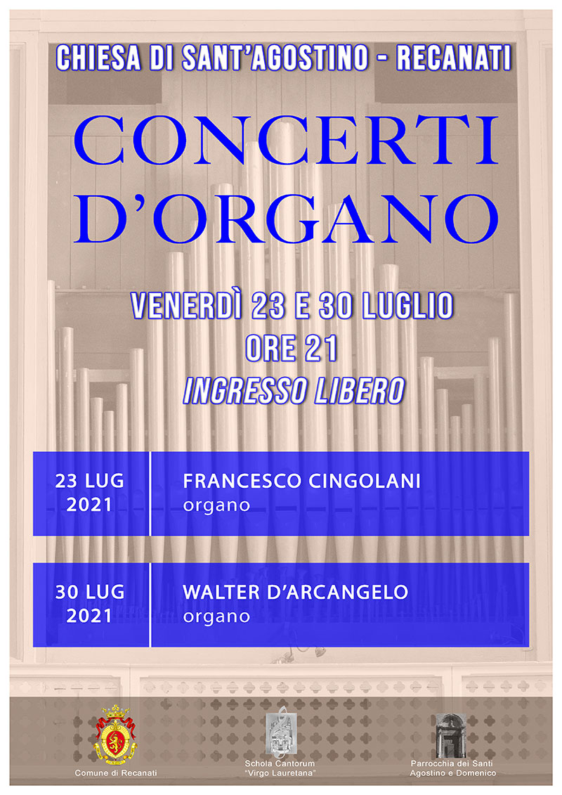 Locandina concerti organo luglio 2021